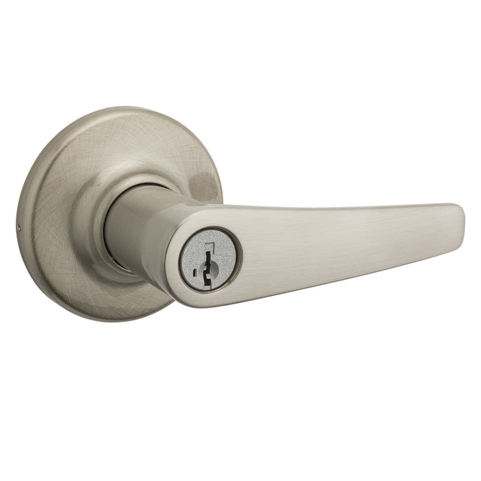 Kwikset 405DL-15SV1 Delta Lever Entry Door Lock SmartKey with New Chassis and 6AL Latch and RCS Strike Satin Nickel Finish