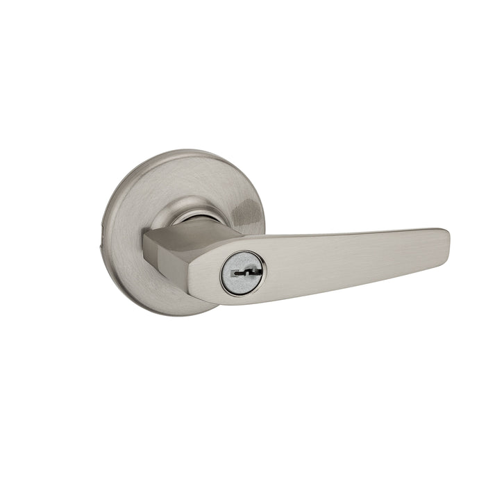 Kwikset 405DL-15V1 Delta Lever Entry Door Lock with New Chassis and 6AL Latch and RCS Strike Satin Nickel Finish