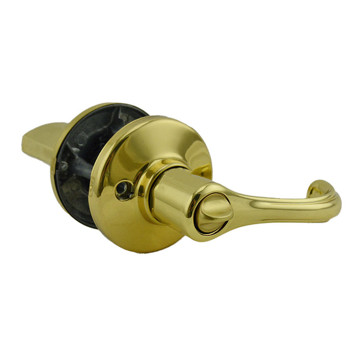 Kwikset 405DNL-3V2 Dorian Lever Entry Door Lock with New Chassis and 6AL Latch and RCS Strike Bright Brass Finish