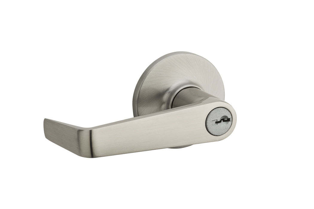 Kwikset 407CNL-15 Light Commercial Carson Lever Passage Door Lock with RCAL Latch and RCS Strike Satin Nickel Finish