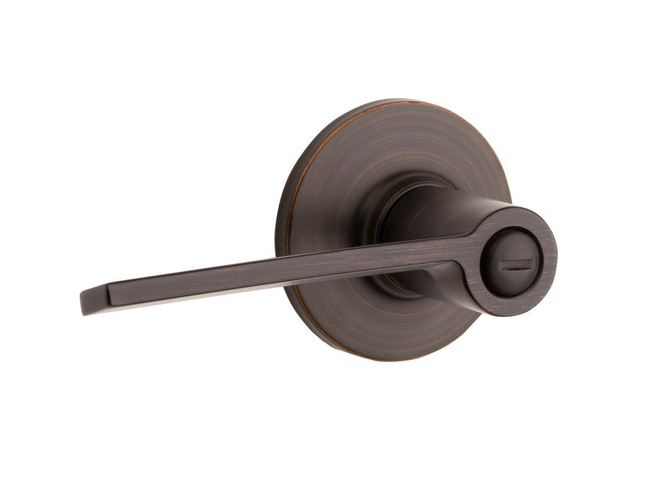 Kwikset 408PLL-11P Palmina Lever Privacy Door Lock with RCAL Latch and RCS Strike Venetian Bronze Finish