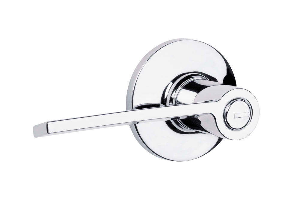 Kwikset 408PLL-26 Palmina Lever Privacy Door Lock with RCAL Latch and RCS Strike Bright Chrome Finish