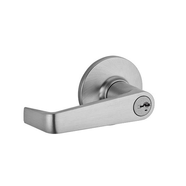 Kwikset 438CNL-26DS Light Commercial Carson Lever Entry Door Lock SmartKey with RCAL Latch and RCS Strike Satin Chrome Finish