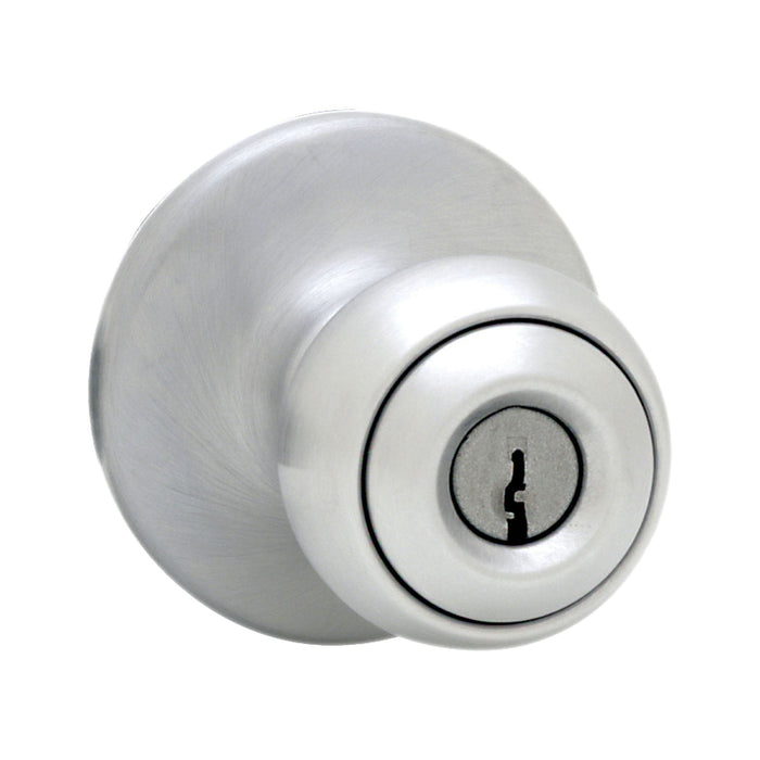 Kwikset 450P-26DV1 Polo Knob Vestibule Lock with 6AL Latch and RCS Strike with New Chassis Satin Chrome Finish