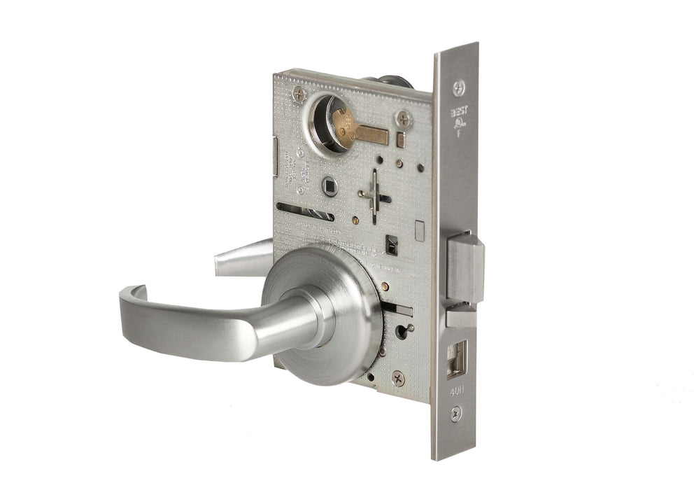 Best 45H7A14H626RH Mortise Lock 7 Pin Office 14 Lever with H Rose Right Hand Satin Chrome Finish