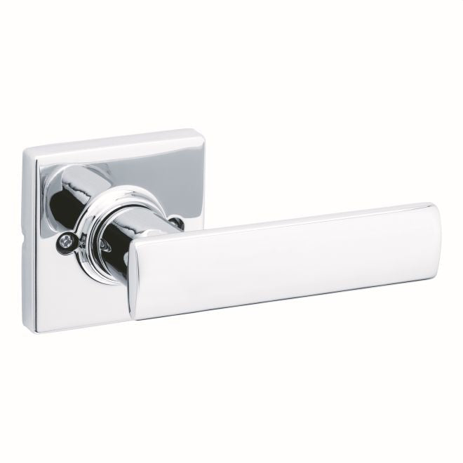 Kwikset 488BRNLSQT-26 Breton Lever Half Dummy with Square Rose Bright Chrome Finish