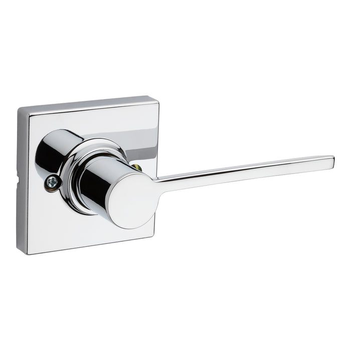 Kwikset 488LRLSQTRH-26 Right Hand Ladera Lever with Square Rose Half Dummy Bright Chrome Finish