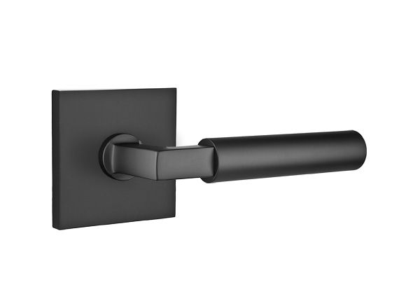 Emtek 5050HECUS19 Hercules Lever Dummy Pair with Square Rose for 1-1/4" to 2" Door Flat Black Finish