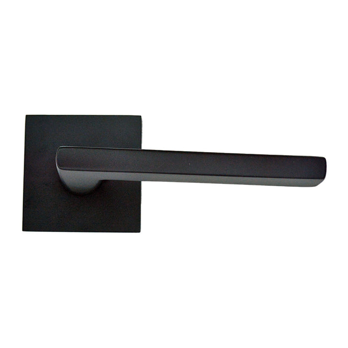 Emtek 5050HLOUS19 Helios Lever Dummy Pair with Square Rose for 1-1/4" to 2" Door Flat Black Finish