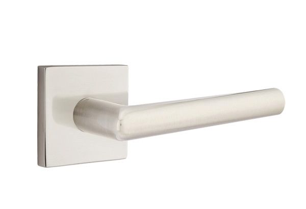 Emtek 5050STUUS15 Stuttgart Lever Dummy Pair with Square Rose for 1-1/4" to 2" Door Satin Nickel Finish