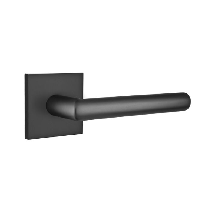 Emtek 5050STUUS19 Stuttgart Lever Dummy Pair with Square Rose for 1-1/4" to 2" Door Flat Black Finish