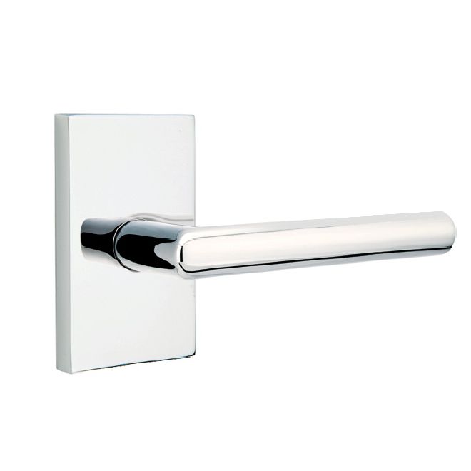 Emtek 5052STUUS26 Stuttgart Lever Dummy Pair with Modern Rectangular Rose for 1-1/4" to 2" Door Polished Chrome Finish