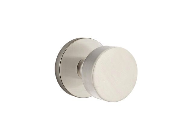 Emtek 5059ROUUS15 Round Knob Dummy Pair with Disk Rose for 1-1/4" to 2" Door Satin Nickel Finish