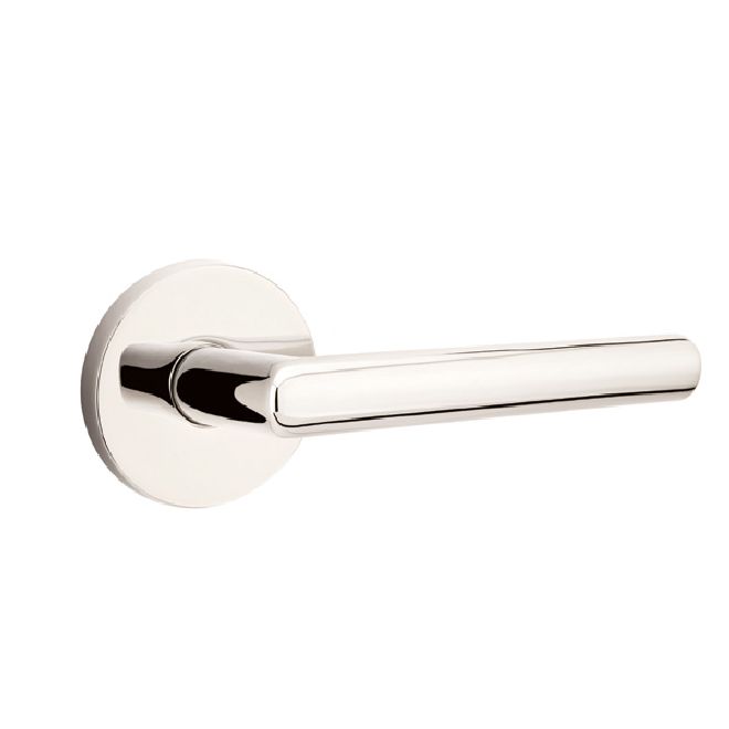 Emtek 5059STUUS14 Stuttgart Lever Dummy Pair with Disk Rose for 1-1/4" to 2" Door Polished Nickel Lifetime Finish