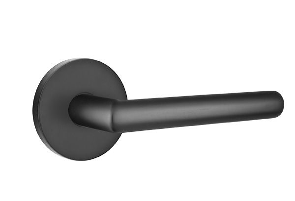 Emtek 5059STUUS19 Stuttgart Lever Dummy Pair with Disk Rose for 1-1/4" to 2" Door Flat Black Finish