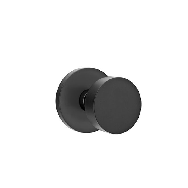 Emtek 5109ROUUS19 Round Knob 2-3/8" Backset Passage with Disk Rose for 1-1/4" to 2" Door Flat Black Finish