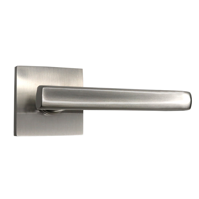 Emtek 5110FRLUS15RH Freestone Lever Right Hand 2-3/8" Backset Passage with Square Rose for 1-1/4" to 2" Door Satin Nickel Finish