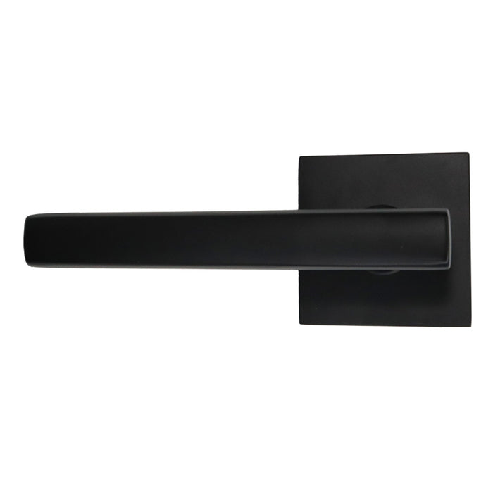 Emtek 5210FRLUS19LH Freestone Lever Left Hand 2-3/8" Backset Privacy with Square Rose for 1-1/4" to 2" Door Flat Black Finish