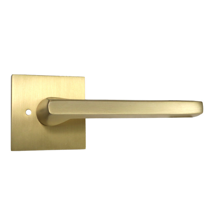 Emtek 5210HLOUS4RH.RLS Helios Lever Right Hand 2-3/8" Backset with Radius Latch Strike Privacy with Square Rose for 1-1/4" to 2" Door Satin Brass Finish