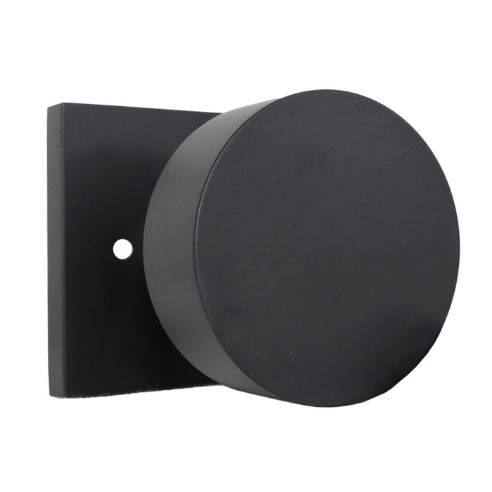 Emtek 5210ROUUS19.RLS Round Knob 2-3/8" Backset with Radius Latch Strike Privacy with Square Rose for 1-1/4" to 2" Door Flat Black Finish