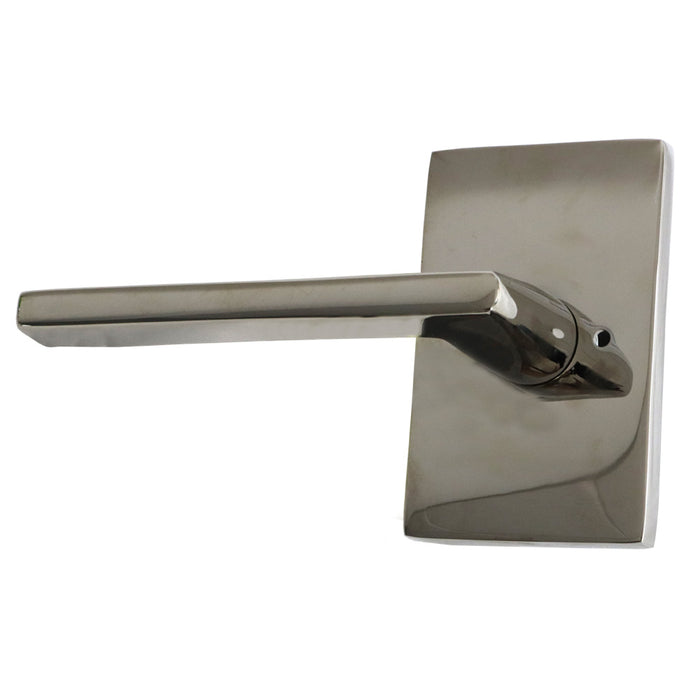 Emtek 5212HLOUS14LH Helios Lever Left Hand 2-3/8" Backset Privacy with Modern Rectangular Rose for 1-1/4" to 2" Door Polished Nickel Lifetime Finish