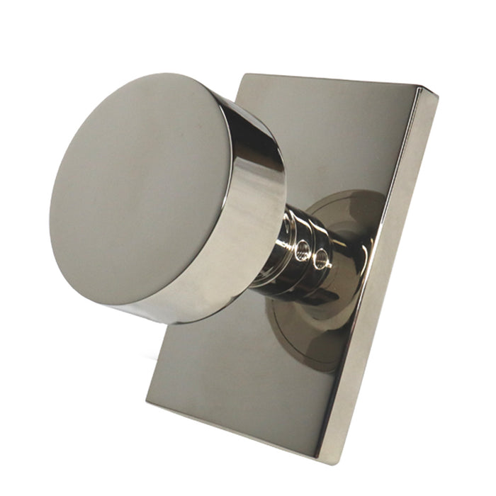 Emtek 5212ROUUS14 Round Knob 2-3/8" Backset Privacy with Modern Rectangular Rose for 1-1/4" to 2" Door Polished Nickel Lifetime Finish