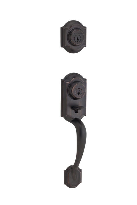 Kwikset 553MNHLIP-11PS Montara Exterior Single Cylinder Handleset SmartKey with RCAL Latch and RCS Strike Venetian Bronze Finish