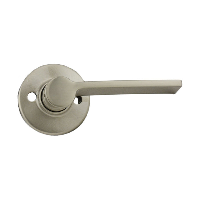 Kwikset 604LRLRDTLH-15V1 Left Hand Ladera Lever with Round Rose Interior Single Cylinder Handleset Trim with New Chassis Satin Nickel Finish