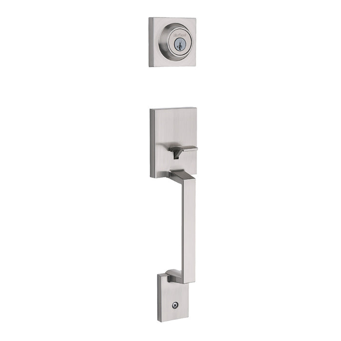 Kwikset 687AMDLIP-15S Amador Single Cylinder Exterior Handleset with Smart Key with RCAL Latch and RCS Strike Satin Nickel Finish