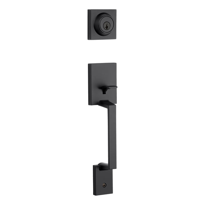 Kwikset 687AMDLIP-514S Amador Single Cylinder Exterior Handleset with Smart Key with RCAL Latch and RCS Strike Matte Black Finish