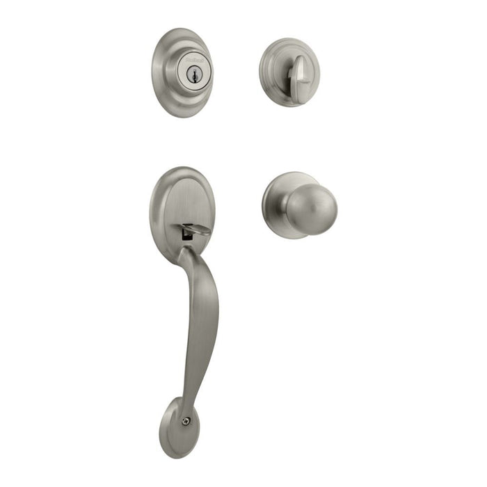 Kwikset 687DALIP-15 Dakota Single Cylinder Exterior Handleset with RCAL Latch and RCS Strike Satin Nickel Finish