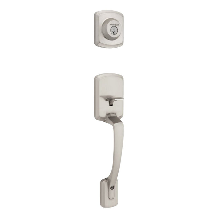 Kwikset 687HYHLIP-15S Henley Single Cylinder Exterior Handleset with Smart Key with RCAL Latch and RCS Strike Satin Nickel Finish