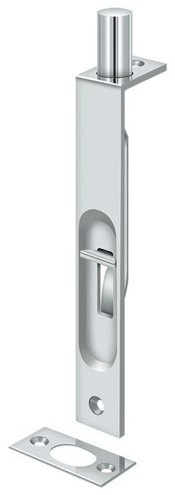 Deltana 6FBS26 6" Flush Bolt; Heavy Duty; Square; Bright Chrome Finish