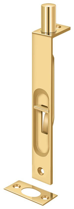 Deltana 6FBSCR003 6" Flush Bolt; Heavy Duty; Square; Lifetime Brass Finish