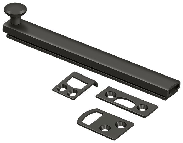 Deltana 6SBCS10B 6" Surface Bolt; Concealed Screw; Heavy Duty; Oil Rubbed Bronze Finish