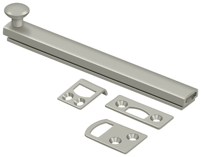 Deltana 6SBCS15 6" Surface Bolt; Concealed Screw; Heavy Duty; Satin Nickel Finish