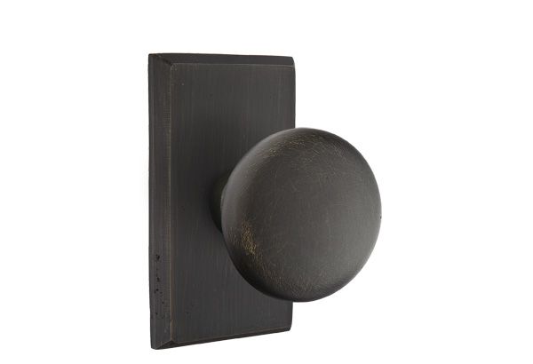 Emtek 7054WCMB Winchester Knob Dummy Pair with Style # 3 Rose for 1-3/8" to 2" Door Medium Bronze Finish