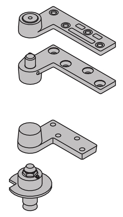 Ives Commercial 7222SET26DLH Left Hand 3/4" Offset Base Plate Pivot Set 200 Pound Satin Chrome Finish