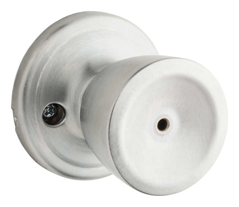 Kwikset 730A-26DGC Abbey Knob Privacy Door Lock with New Chassis with 6AL Latch and RCS Strike Satin Chrome Finish