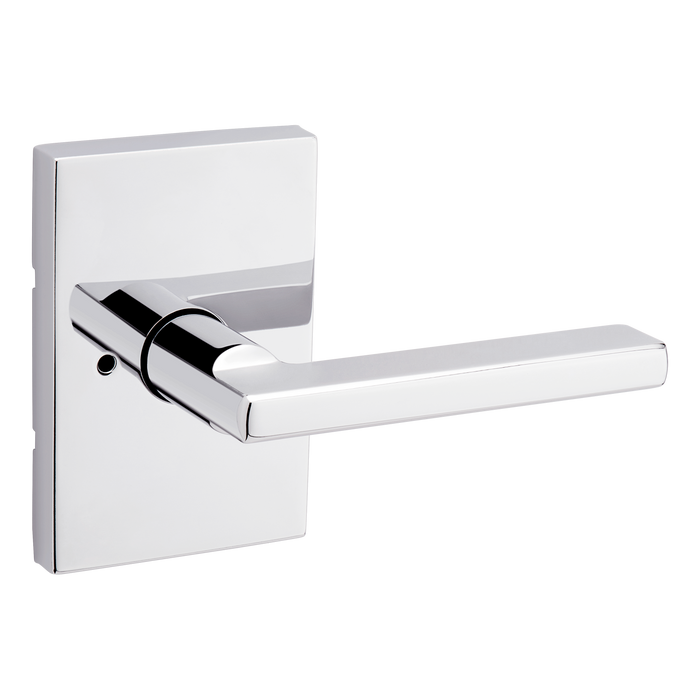 Kwikset 730HFLRCT-26 Halifax Lever with Rectangular Rose Privacy Door Lock with 6AL Latch and RCS Strike Bright Chrome Finish