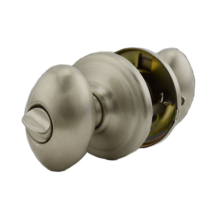 Kwikset 730L-15V1 Laurel Knob Privacy Door Lock with New Chassis with 6AL Latch and RCS Strike Satin Nickel Finish