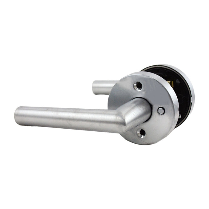 Kwikset 730MILRDT-26D Milan Lever with Round Rose Privacy Door Lock with 6AL Latch and RCS Strike Satin Chrome Finish