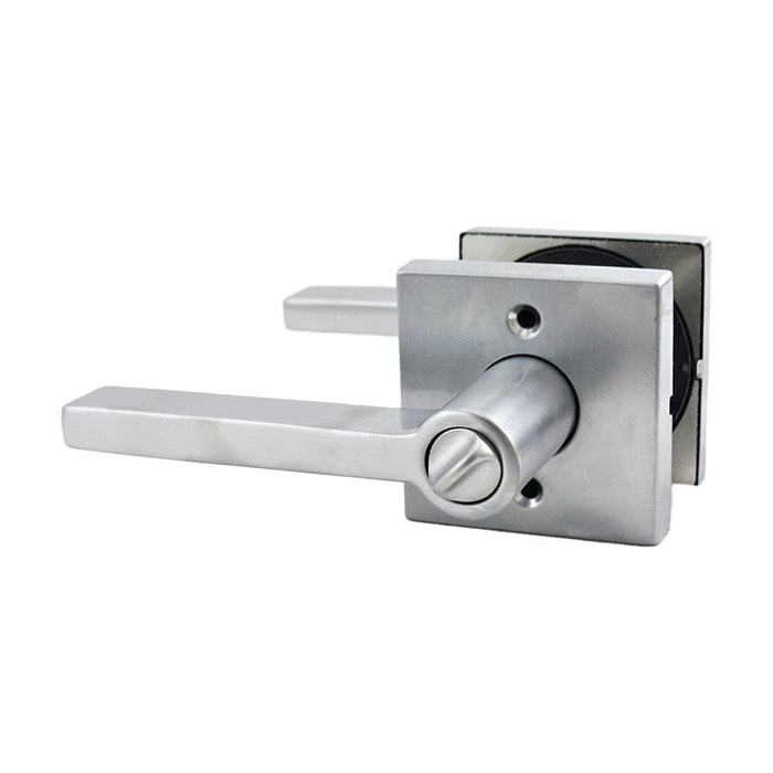 Kwikset 740HFLSQT-26DS Halifax Lever with Square Rose Entry Door Lock SmartKey with 6AL Latch and RCS Strike Satin Chrome Finish