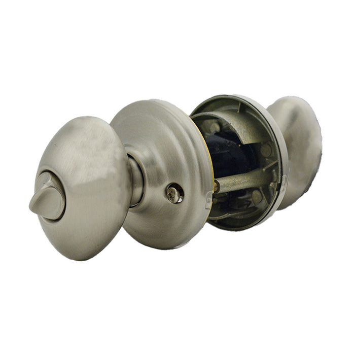 Kwikset 740L-15SV1 Laurel Knob Entry Door Lock SmartKey with New Chassis with 6AL Latch and RCS Strike Satin Nickel Finish