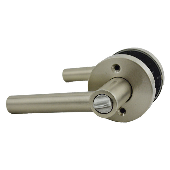 Kwikset 740MILRDT-15S Milan Lever with Round Rose Entry Door Lock SmartKey with 6AL Latch and RCS Strike Satin Nickel Finish