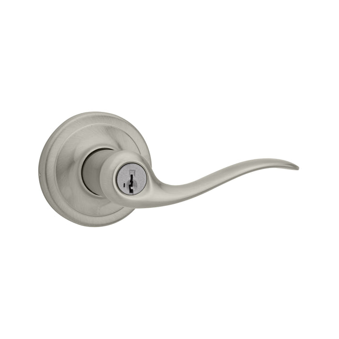 Kwikset 740TNL-15SR Tustin Lever Entry Door Lock SmartKey with RCAL Latch and RCS Strike Satin Nickel Finish