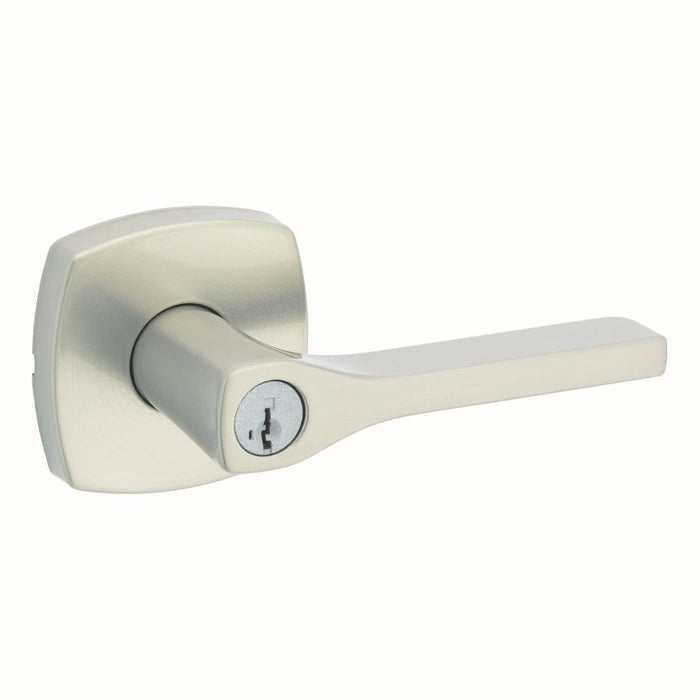 Kwikset 740TPLMDT-15S Tripoli Lever with Midtown Rose Entry Door Lock SmartKey with 6AL Latch and RCS Strike Satin Nickel Finish