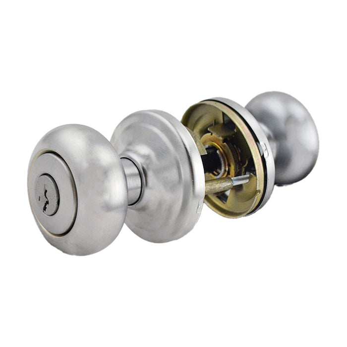 Kwikset 750H-26DSV1 Hancock Knob Vestibule Door Lock SmartKey with New Chassis with 6AL Latch and RCS Strike Satin Chrome Finish