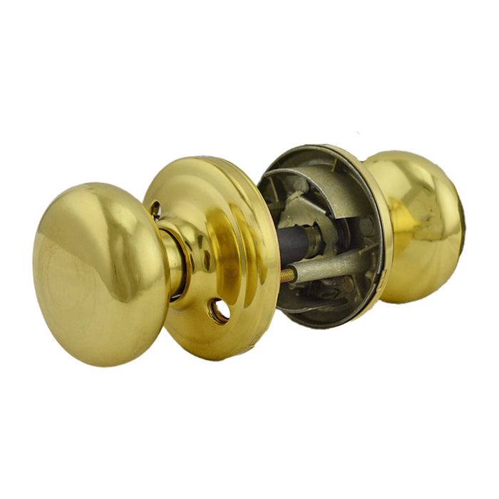 Kwikset 750H-3SV1 Hancock Knob Vestibule Door Lock SmartKey with New Chassis with 6AL Latch and RCS Strike Bright Brass Finish