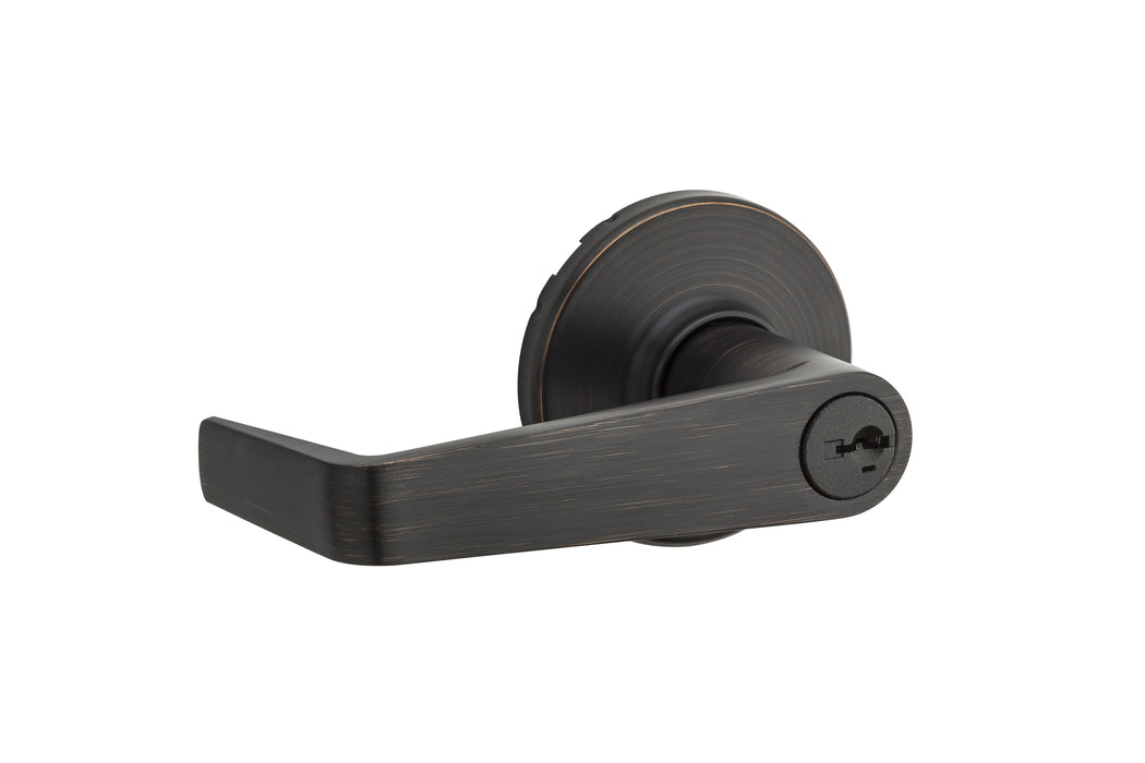 Kwikset 756KNL-11PS Kingston Lever Light Commercial Keyed Entry Door Lock SmartKey with RCAL Latch and RCS Strike Venetian Bronze Finish